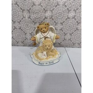 2003 Cherished Teddies Tessa Peace on‎ Earth Bear Angel Figurine Decoration